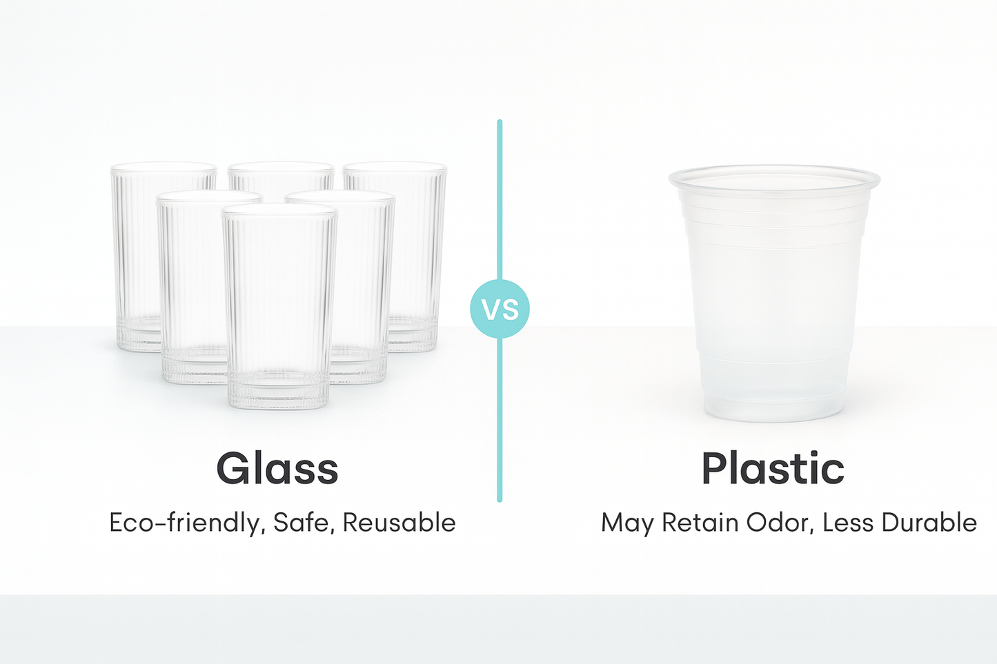 Set of 6 Transparent Glass Tumblers – 300ml Glass Set Water/Juice Glass (300 ml, Glass, Clear)