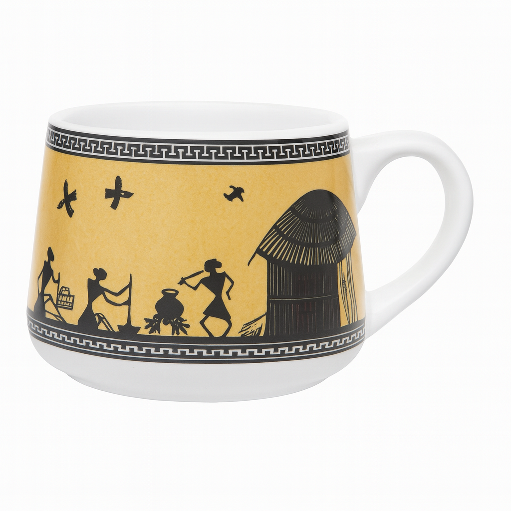 Pack of 6 Ceramic Tribal Art Ceramic Coffee/Tea Mug (Multicolor, Cup Set)