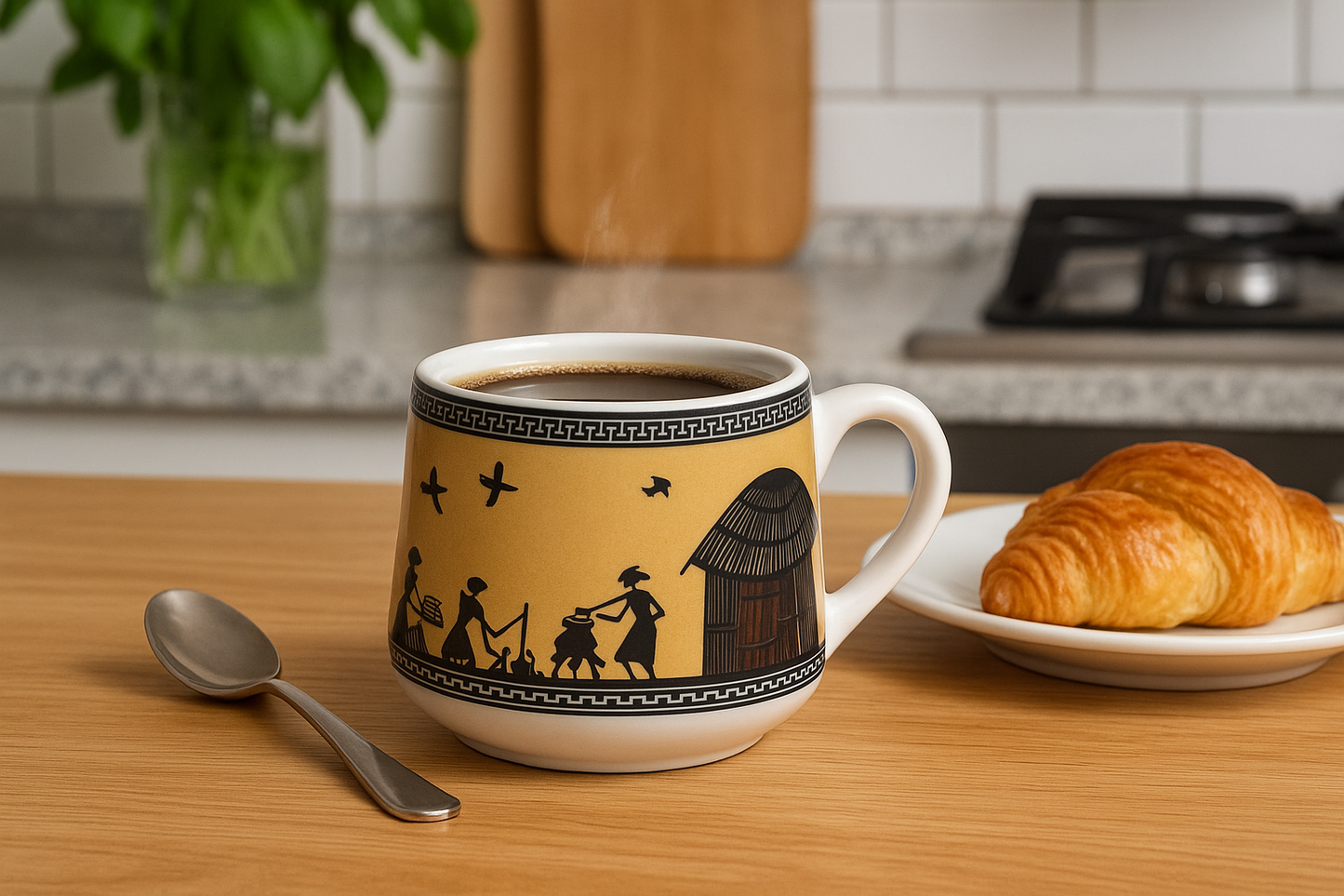 Pack of 6 Ceramic Tribal Art Ceramic Coffee/Tea Mug (Multicolor, Cup Set)
