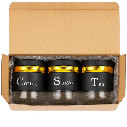 GITAEMPORIUM Glass Tea Coffee & Sugar Container - 355ml