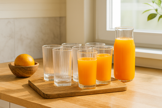Set of 6 Transparent Glass Tumblers – 300ml Glass Set Water/Juice Glass (300 ml, Glass, Clear)