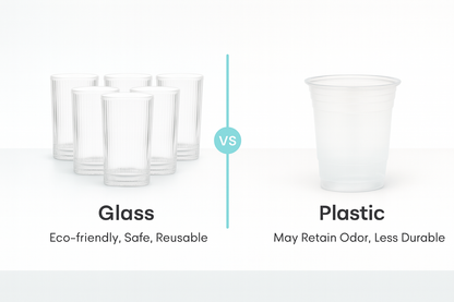 Set of 6 Transparent Glass Tumblers – 300ml Glass Set Water/Juice Glass (300 ml, Glass, Clear)