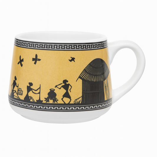 Pack of 6 Ceramic Tribal Art Ceramic Coffee/Tea Mug (Multicolor, Cup Set)