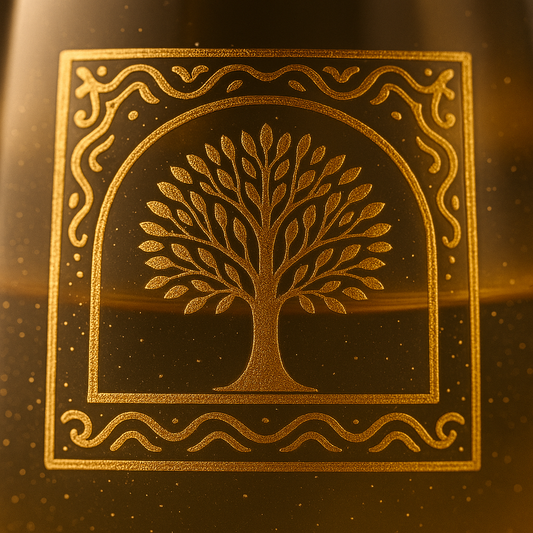 Gold Embossed Stemless Glasses 400 ml | Set of 6 Glass Set Water/Juice Glass