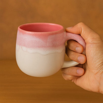 GITA EMPORIUM 220ml Pink & Cream Ceramic Mug Set – Premium Handcrafted Coffee & Tea Cups220ml Pink & Cream Ceramic Mug Set – Premium Handcrafted Coffee & Tea Cups220ml Pink & Cream Ceramic Mug Set – Premium Handcrafted Coffee & Tea Cups