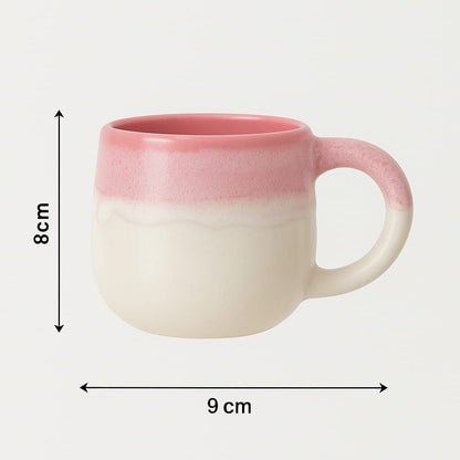 GITA EMPORIUM 220ml Pink & Cream Ceramic Mug Set – Premium Handcrafted Coffee & Tea Cups220ml Pink & Cream Ceramic Mug Set – Premium Handcrafted Coffee & Tea Cups220ml Pink & Cream Ceramic Mug Set – Premium Handcrafted Coffee & Tea Cups