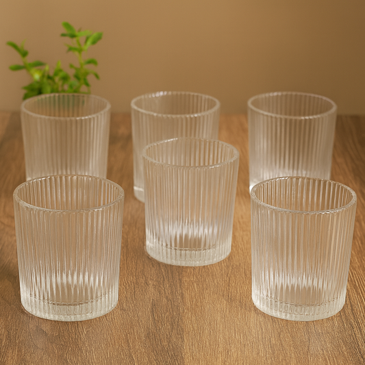 GITAEMPORIUM (Pack of 6) WHISKY-JUICE-GLASS Glass Set Whisky Glass  (425 ml, Glass, Clear)