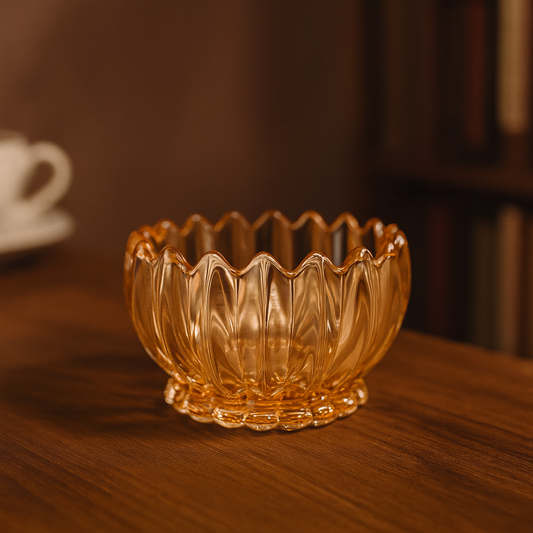 “Elegant Amber Glass Bowl – Premium Decorative & Serving Dish for Home(pack of 6)