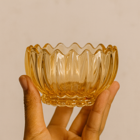 “Elegant Amber Glass Bowl – Premium Decorative & Serving Dish for Home(pack of 6)