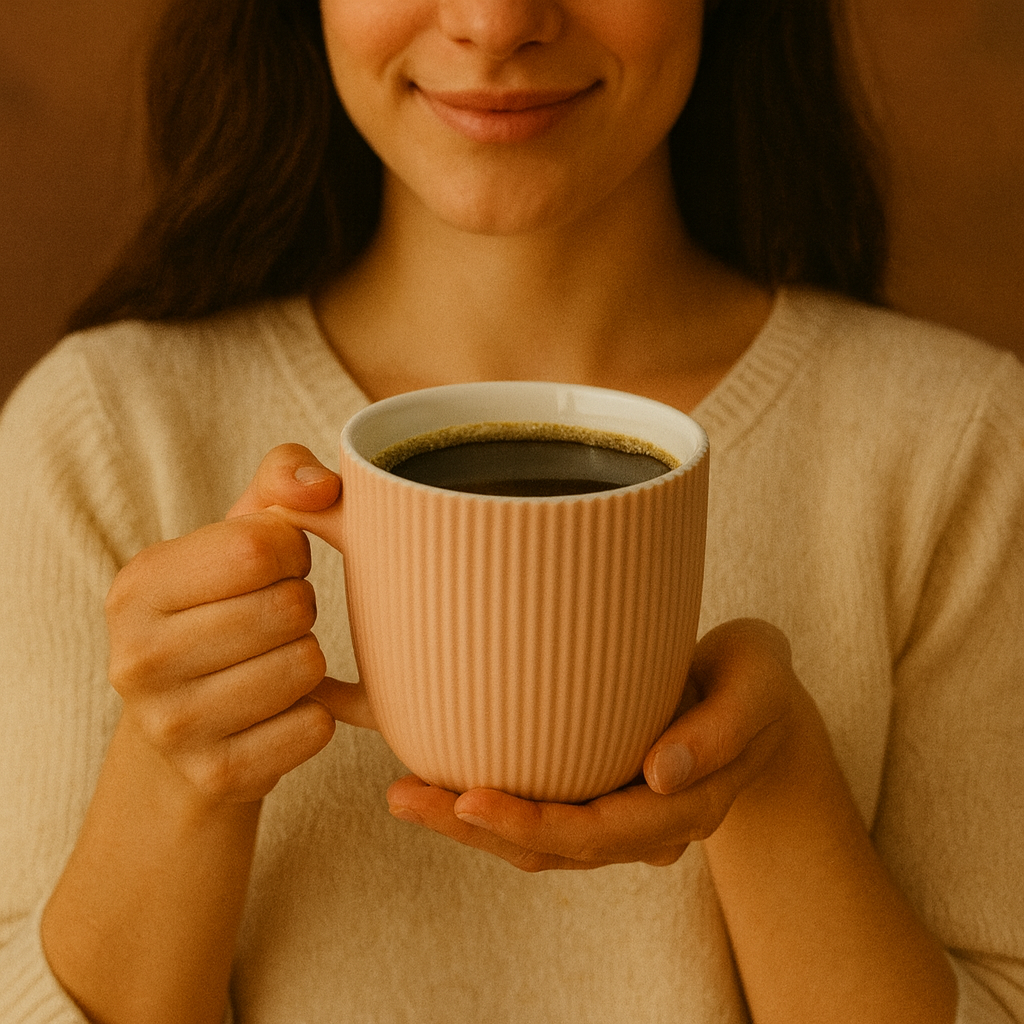 Elegant Ribbed porcelain Tea & Coffee Mug 2 piece pack - 300ml Minimalist Textured Cup for Home Kitchen Use